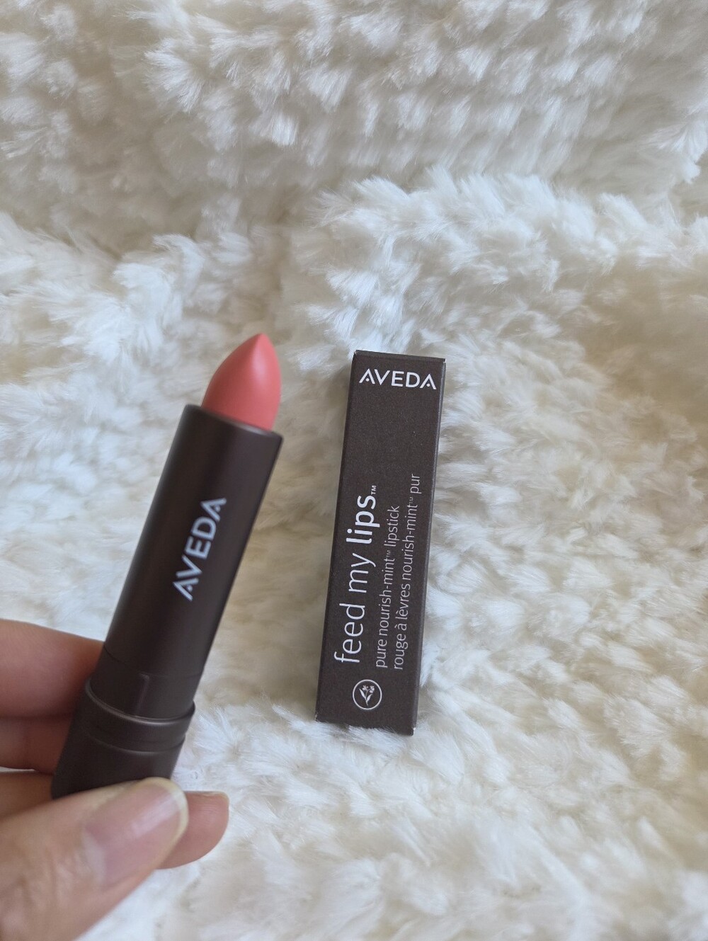 Aveda feed my lips pure nourish-mint lipstick-papaya-